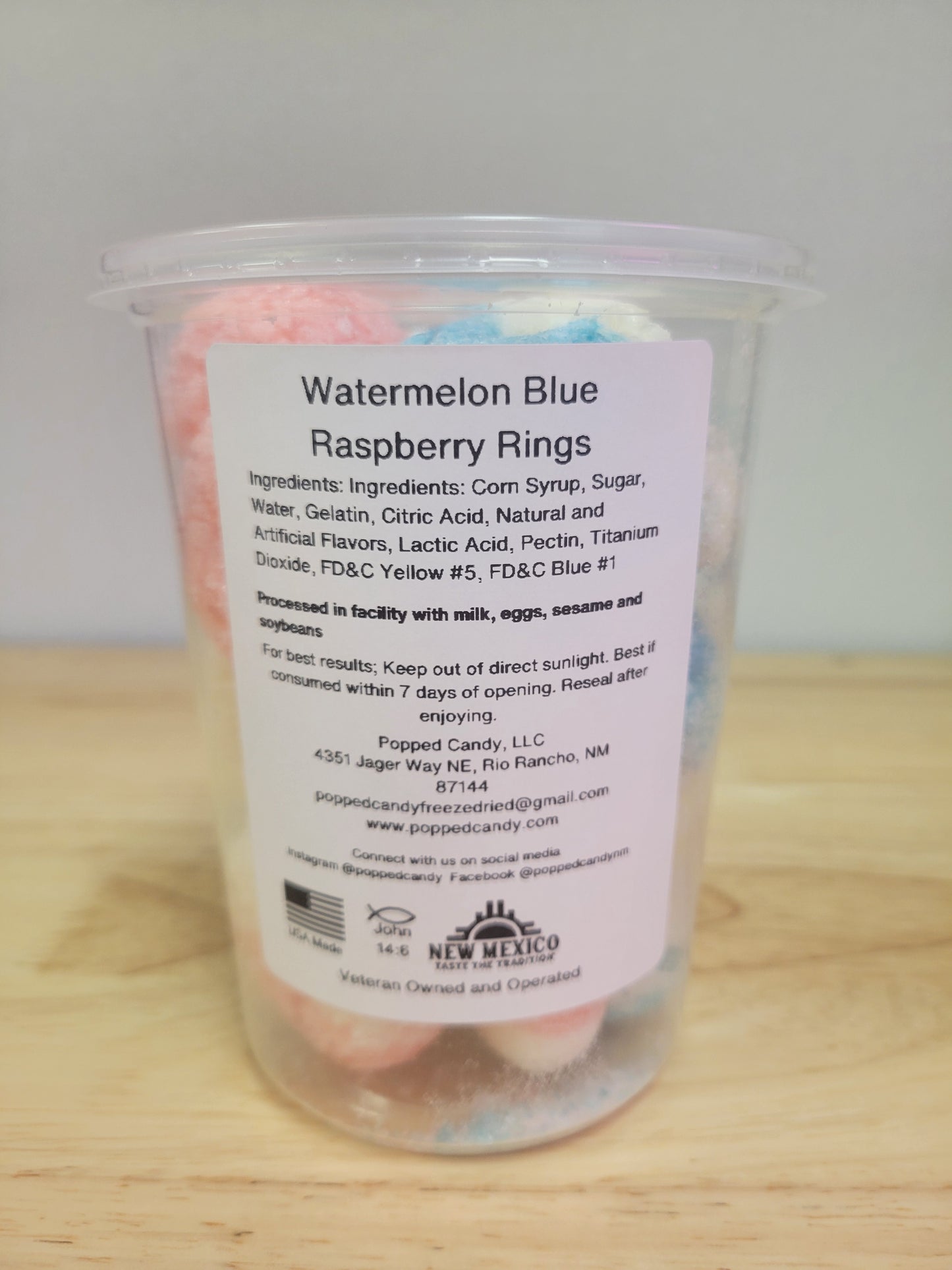 Blue Raspberry and Watermelon Crunchy Rings