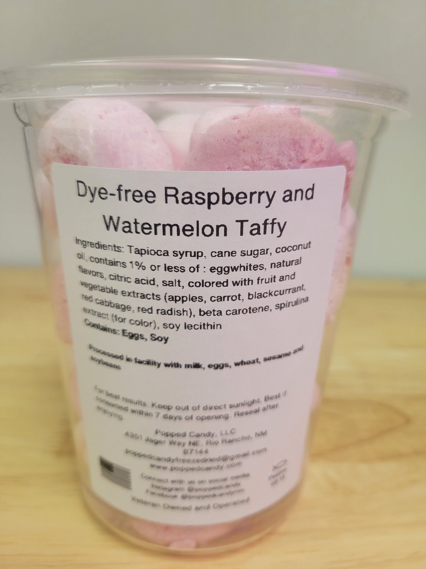 All Natural Freeze Dried Salt Water Taffy- Raspberry and Watermelon