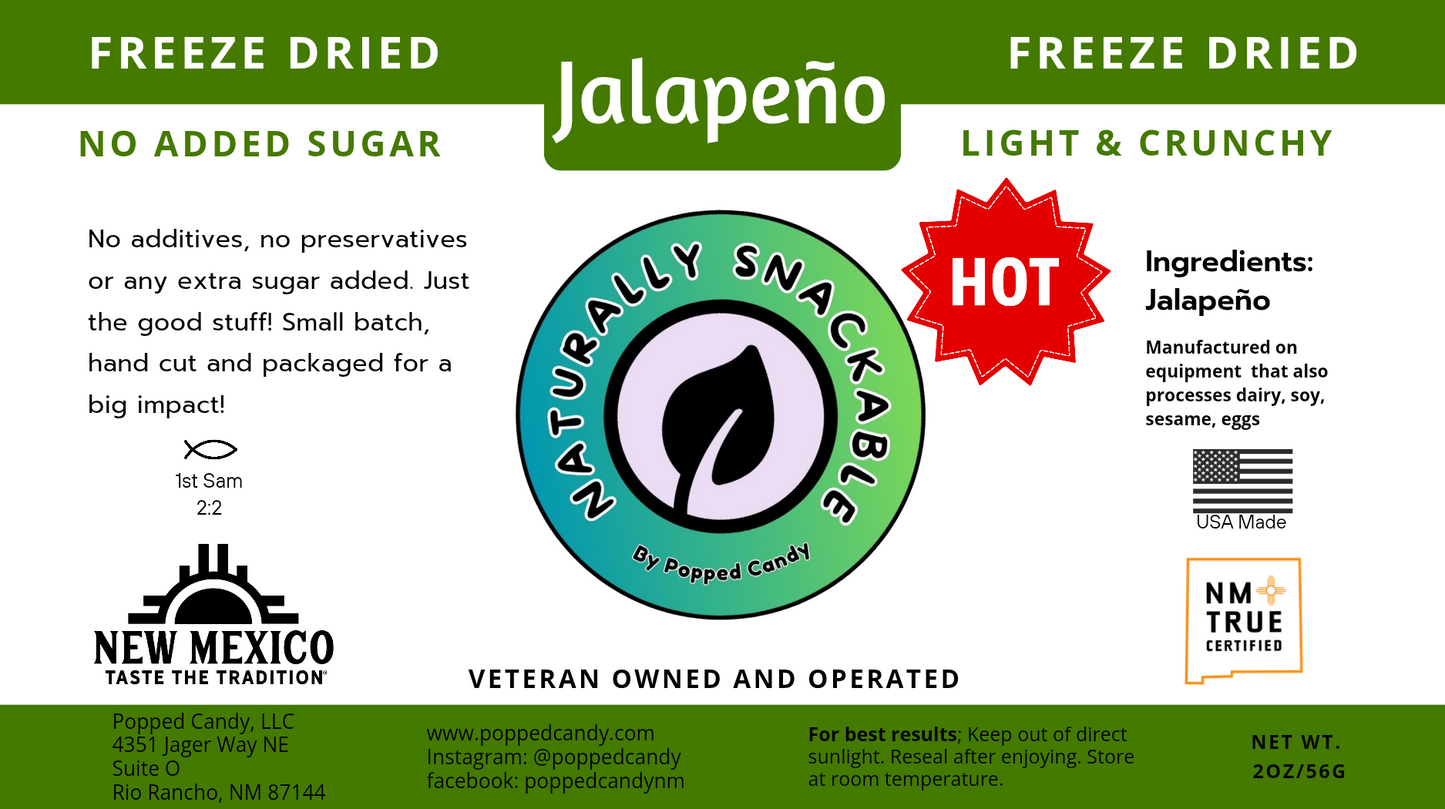 Freeze dried jalapeños