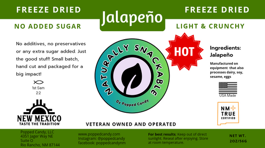 Freeze dried jalapeños